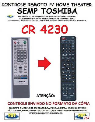 Controle Remoto Compatível - para Home THEATER SEMP TOSHIBA CR-4230