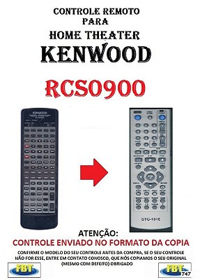 Controle Remoto Compatível - para Home THEATER KENWOOD RCS0900