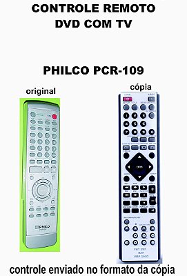 Controle Remoto Compatível para DVD C/ TV PHILCO PCR-109
