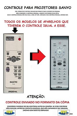 Controle Remoto Compatível - UNIVERSAL para Projetor SANYO / LEIA TODO O ANÚNCIO!