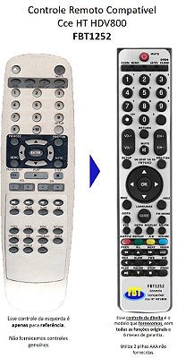 Controle Remoto Compatível - DVD CCE HDV 800 / DVD3300B