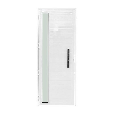 Porta De Alumínio Lambril Visor Branca Direita - 210x80