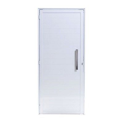 Porta De Alumínio Lambril Branca Direita - 210x90