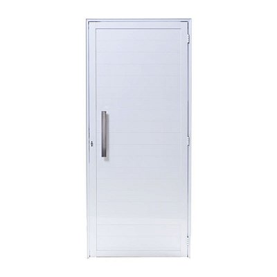 Porta De Alumínio Lambril Branca Esquerda - 210x100
