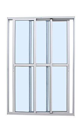 Porta de aluminio 03 folhas móveis maxx Branco - 210x160