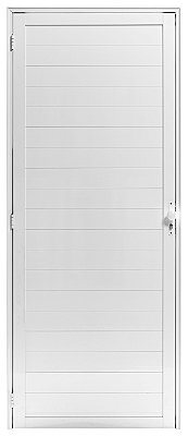 Porta De Alumínio Lambril c/fechadura branco Direita 210x85