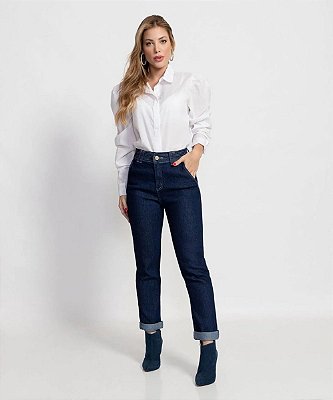 Calça Jeans Feminina Mom Biotipo Cintura Alta
