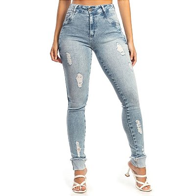 Calça Jeans Feminina Skinny Biotipo Cintura Media Lançamento