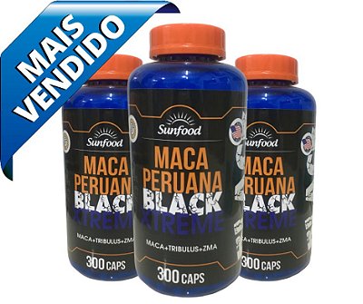 kit 3 Maca Peruana BLACK 100% Pura + Tribulus + ZMA - 900 Capsulas