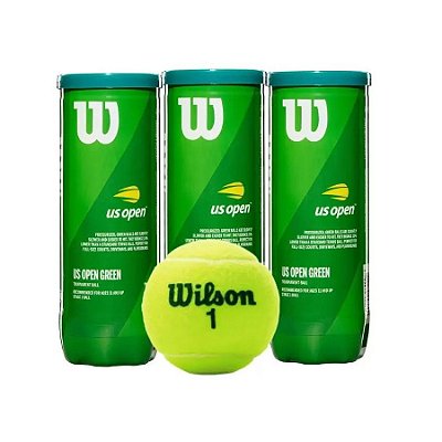 Kit com 3 Tubos Bola Tênis Wilson Us Open Starter Verde
