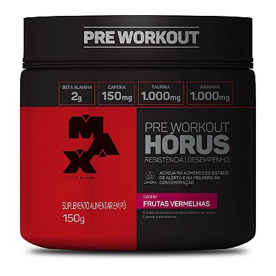 Pré Treino Horus - Pre Workout 150g - Max Titanium - Frutas Vermelhas
