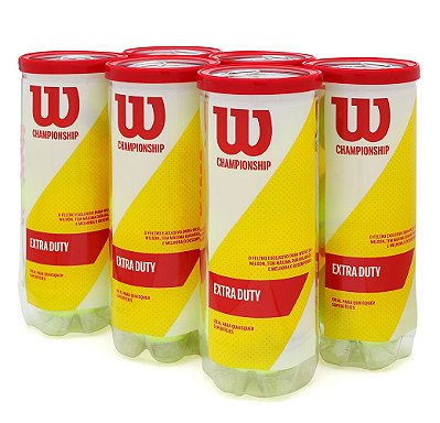 Kit Bola de Tênis Wilson Championship Extra Duty 6 Tubos / 18 Unidades