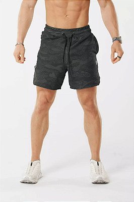 Shorts Training Army Camo - Preto/Cinza