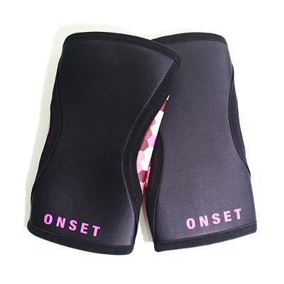 Joelheira Cross Onset Fitness 7 mm - Puzze - Preto/Rosa