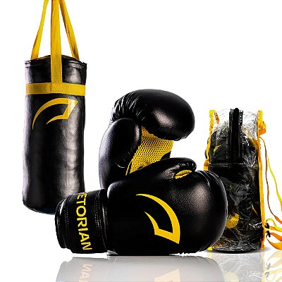 Kit Boxe/Muay Thai Infantil com Mochila Pretorian - 6 oz