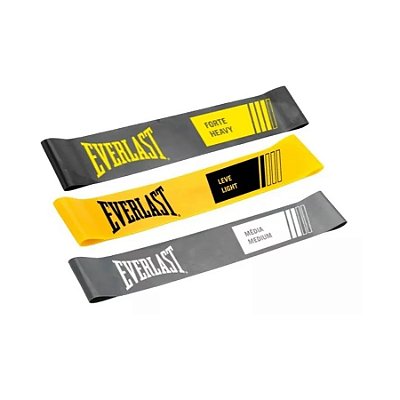 Kit 3 Mini Band Tensão Leve, Média e Forte - Everlast