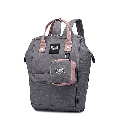 Mochila Canvas Everlast Cinza/Rosa - Feminino