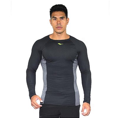 Rash Guard Manga Longa Everlast Ever Training - Masculino - Preto/Cinza