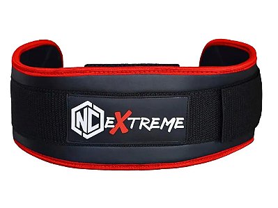 Cinto Cinturão Nc Extreme Cross Training LPO Musculação - Preto/Vermelho