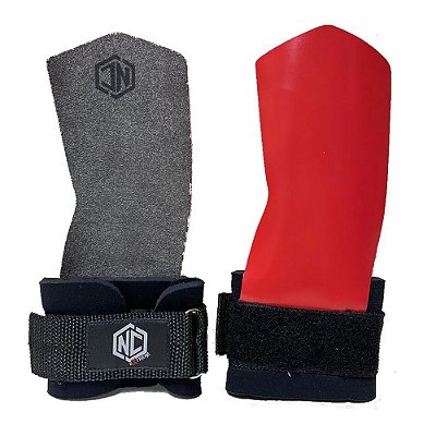 Luva Palmar Hand Grip Duo Face - NC Extreme - Grafite/Vermelho