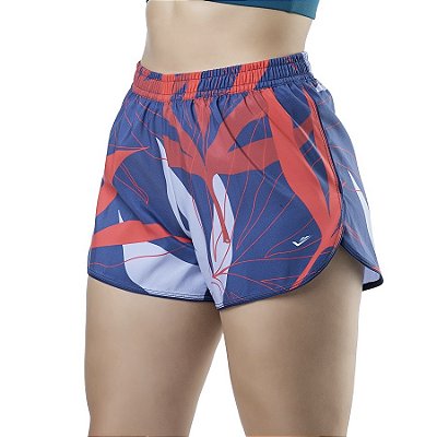 Short Microfibra c/ Estampa Digital- Azul/Vermelho