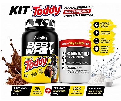 Kit Performance - Best Whey Protein Toddy + Creatina 100% Pura - Atlhetica Nutrition