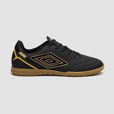 Chuteira Futsal Umbro Attak III - Preto Fosco/Amarelo - Masculino