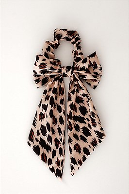JC Scrunchie Laço Animal Print Oncinha