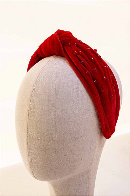 JC Tiara Turbante Coral Vermelha