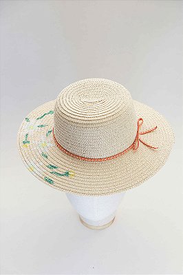 JC Chapéu Aurora — Petit Lúmina (Bege com Laço Laranja)