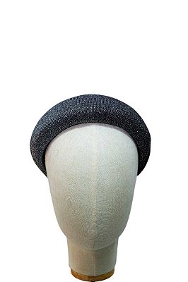 JC Tiara Címera Preta Metalizada Prata