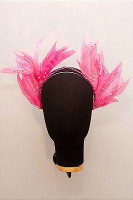 JC Tiara Abertura com penas e cristais