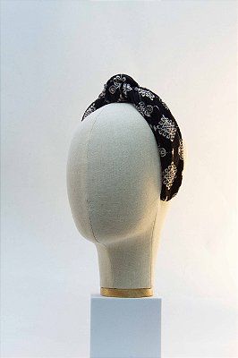 JC Tiara Turbante Dália Preta