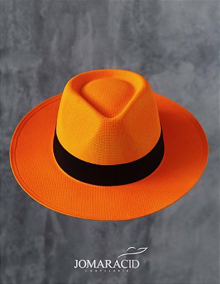 JC Chapéu Fedora Laranja Neon