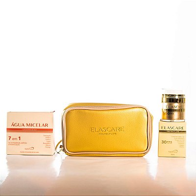 KIT com ElasCare Protect Life + Água Micelar +  necessaire