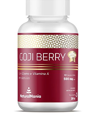 Goji Berry com Cromo e Vitamina A com 60 cápsulas - Naturalmania