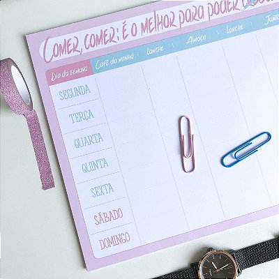 Bloco Planner Cardápio da Semana - com imã