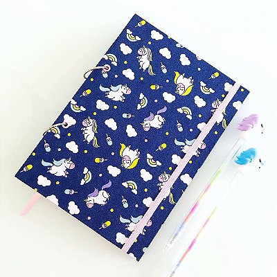 Caderno A5 Argolado com Planner - Unicórnios