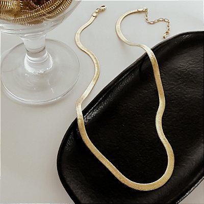 Colar Fita Boss Banhado a Ouro 18k