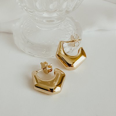 Argola Sunna Banhada a Ouro 18k