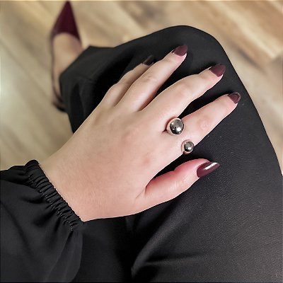 Anel Magma Banhado a Ródio Branco