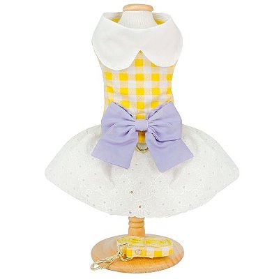 Vestido com Guia para Cachorros Delicate Amarelo