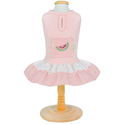 Vestido para Cachorros Malha Frutinhas Melancia