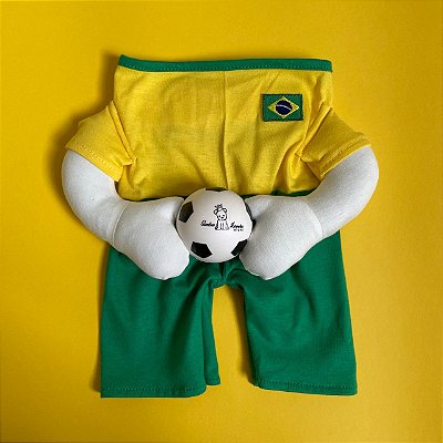 Fantasia para Cachorros Jogador de Futebol do Brasil