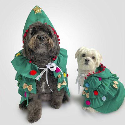 Fantasia Pet para Cachorros e Gatos Capa de Árvore de Natal