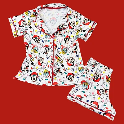 Pijama Feminino Natal com Turma do Mickey