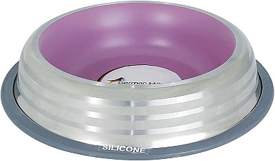 Comedouro Inox com Anel de Silicone GermanHart Premium Rosa