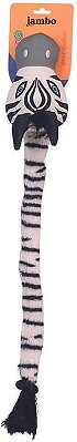 Brinquedo para Cachorros Mordedor Pelúcia Tug Canvas Corda Zebra