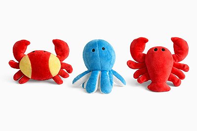 Brinquedo para Cachorros Kit Pelúcias Fundo do Mar