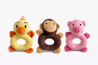 Brinquedo para Cachorros Kit Pelúcia Baby Círculo Mordedor